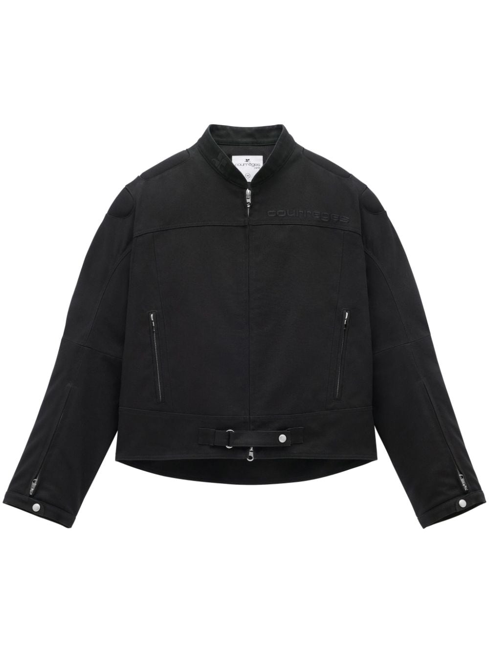 Courrèges Racer padded cotton jacket - Black von Courrèges