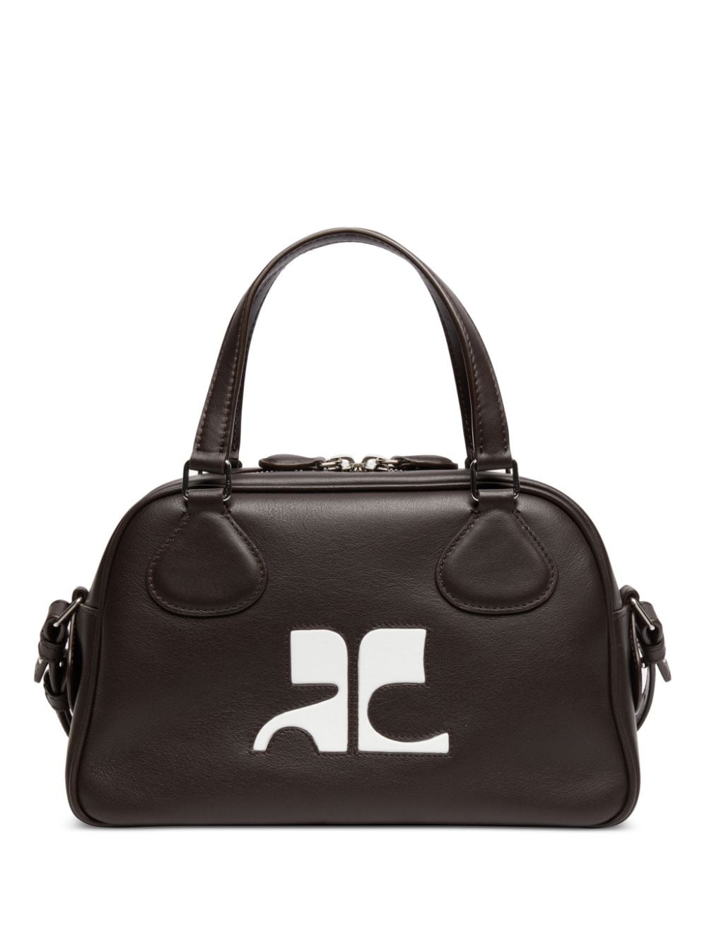 Courrèges Reedition Bowling leather bag - Brown von Courrèges