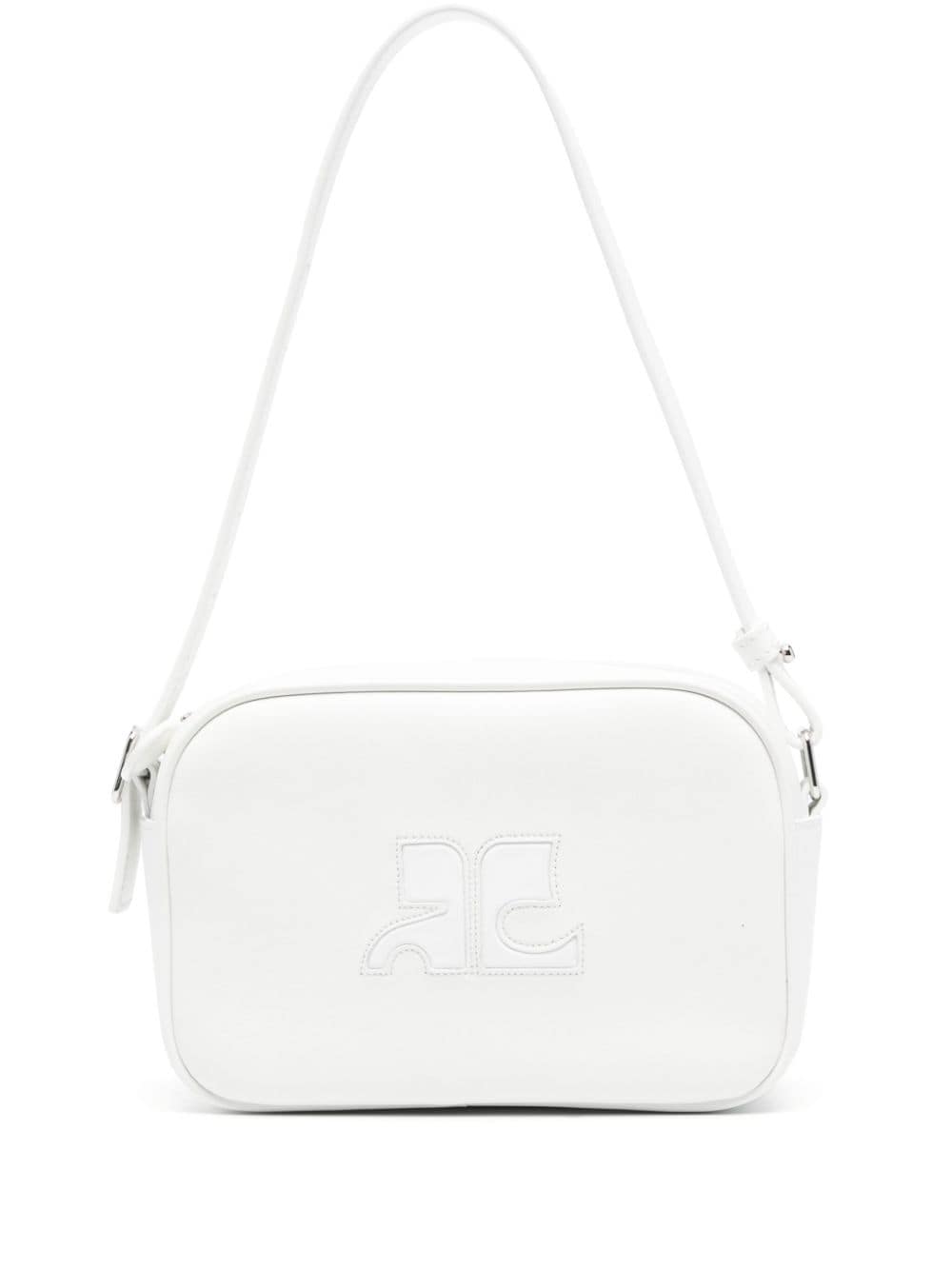 Courrèges Reedition leather camera bag - White von Courrèges