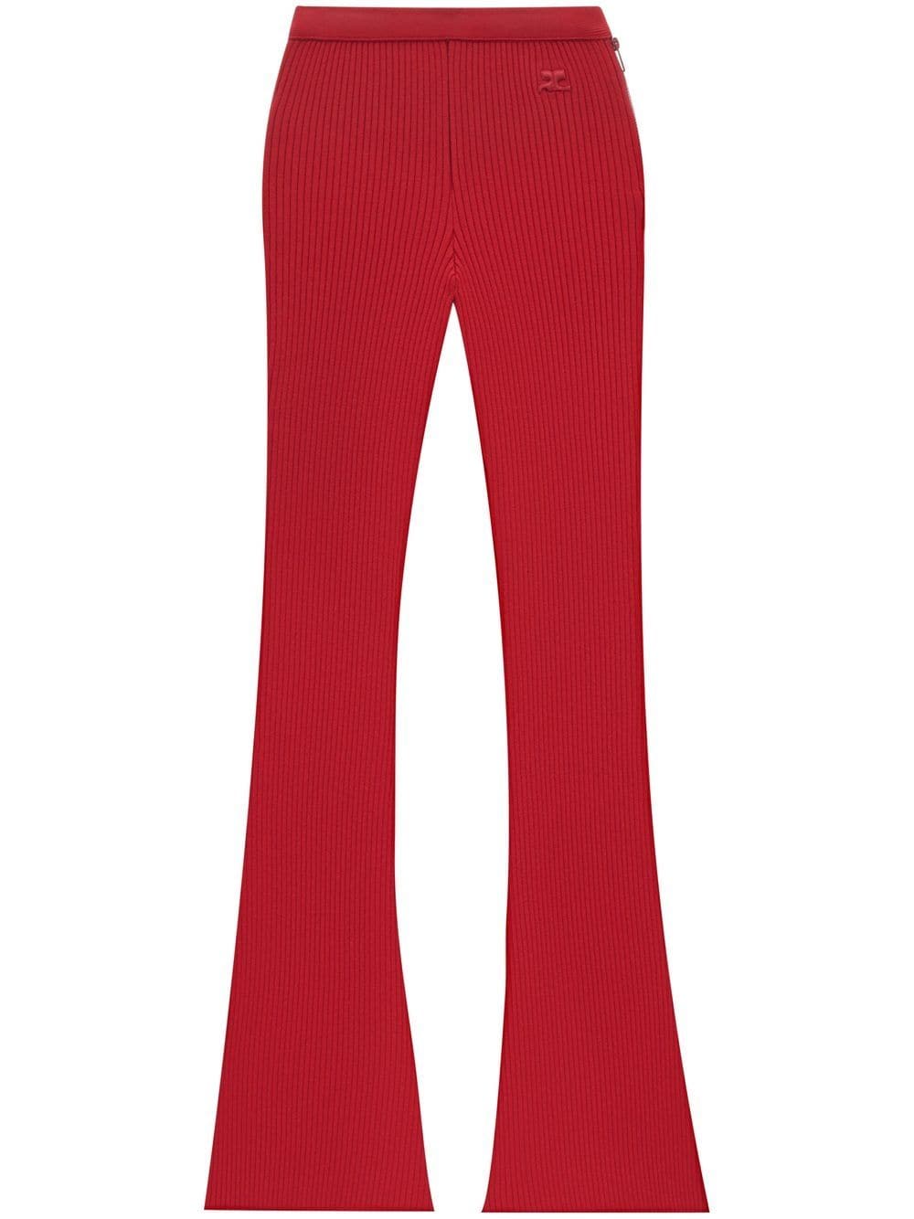 Courrèges Reediton ribbed flared trousers von Courrèges