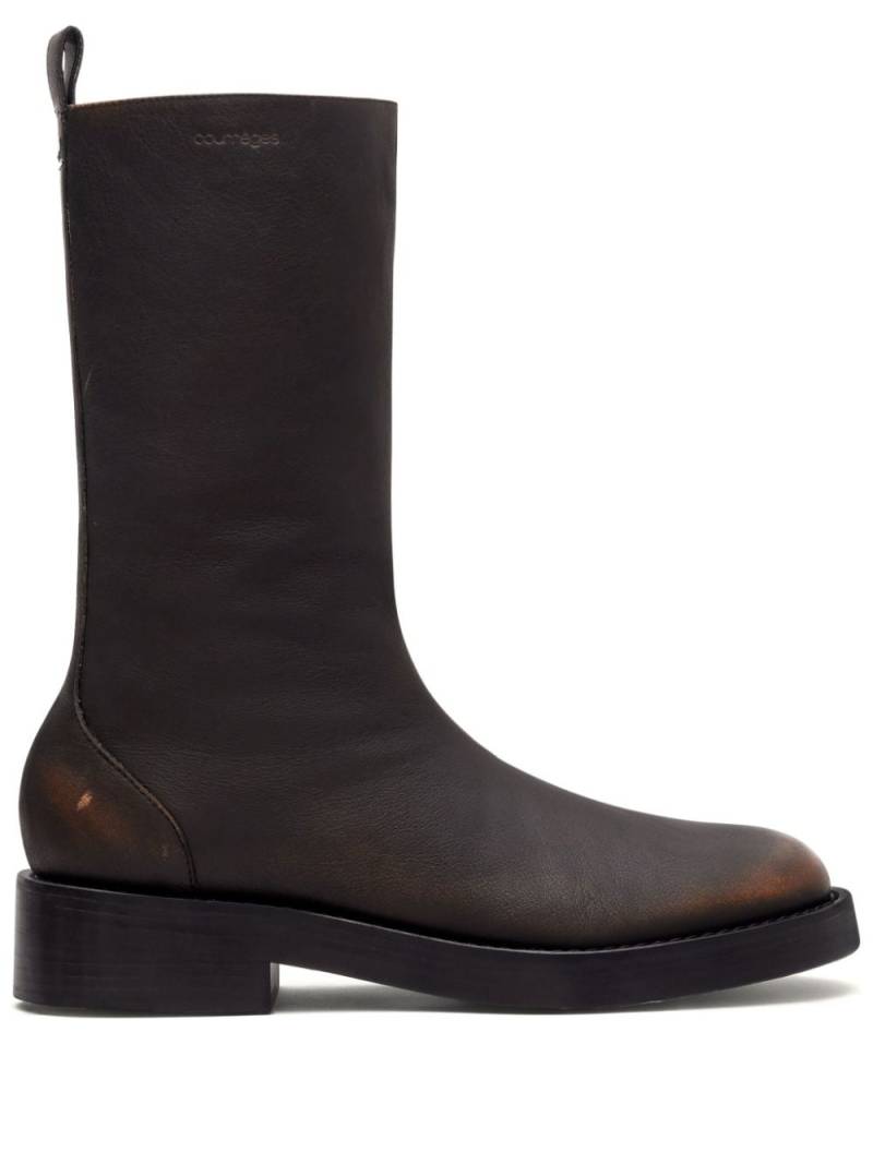 Courrèges Rider Patina leather boots - Brown von Courrèges