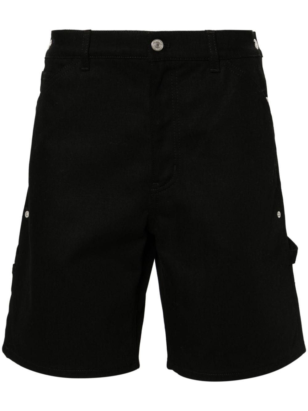 Courrèges Sailor strap-detailed denim shorts - Black von Courrèges