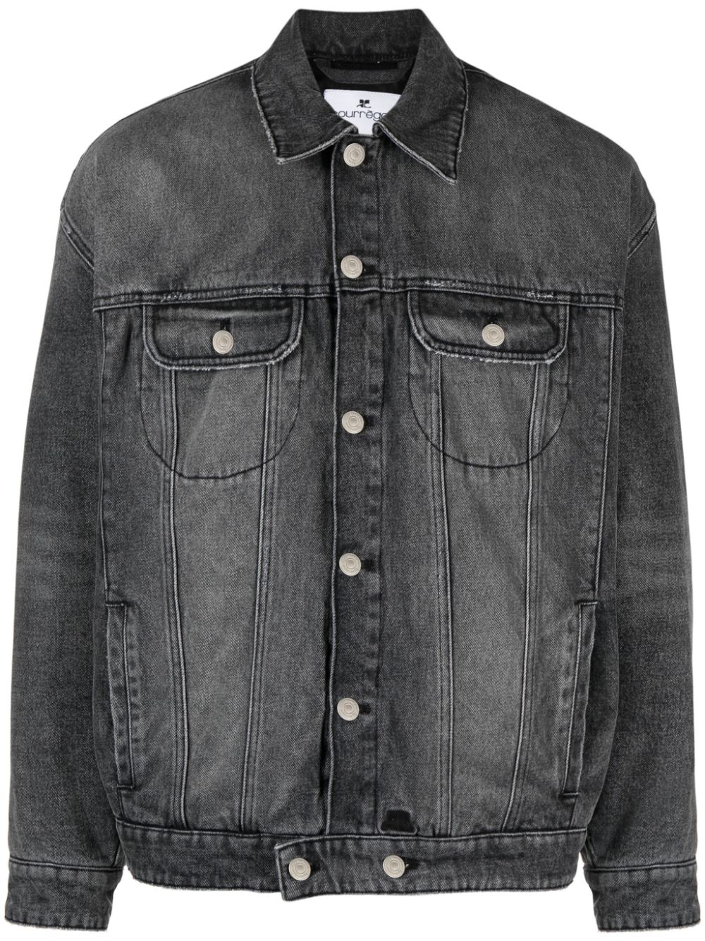 Courrèges Trucker stonewashed denim jacket - Black von Courrèges