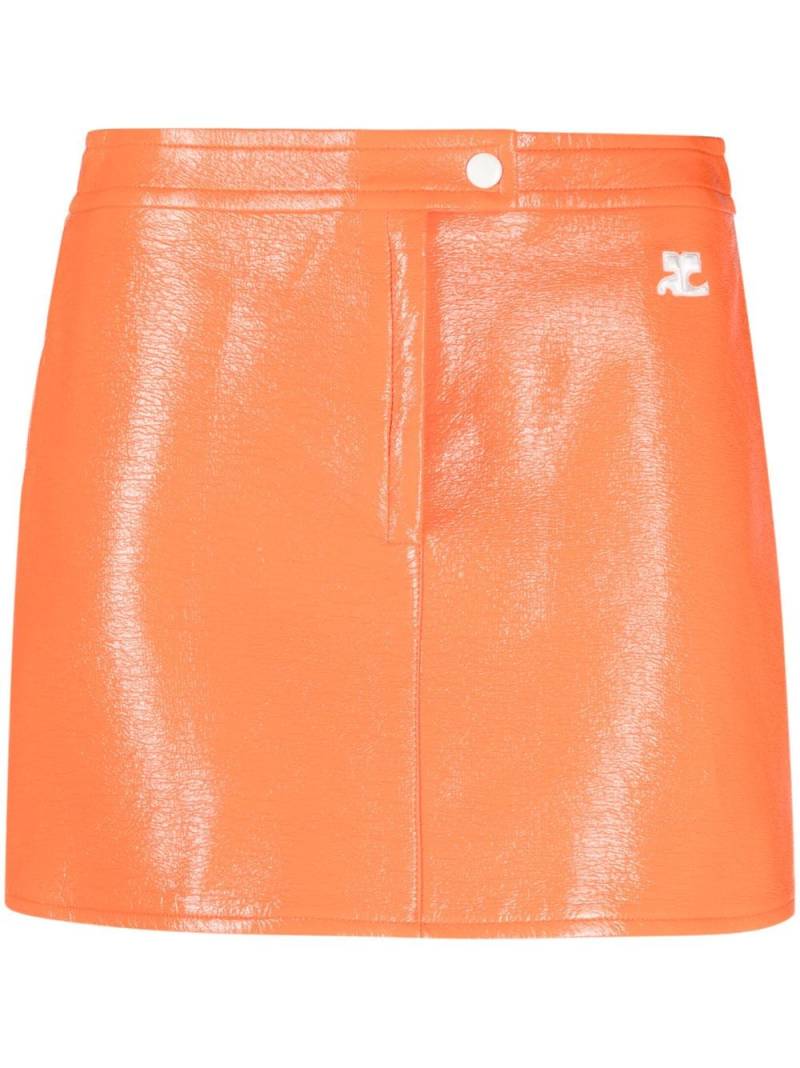 Courrèges Reedition Vinyl miniskirt - Orange von Courrèges