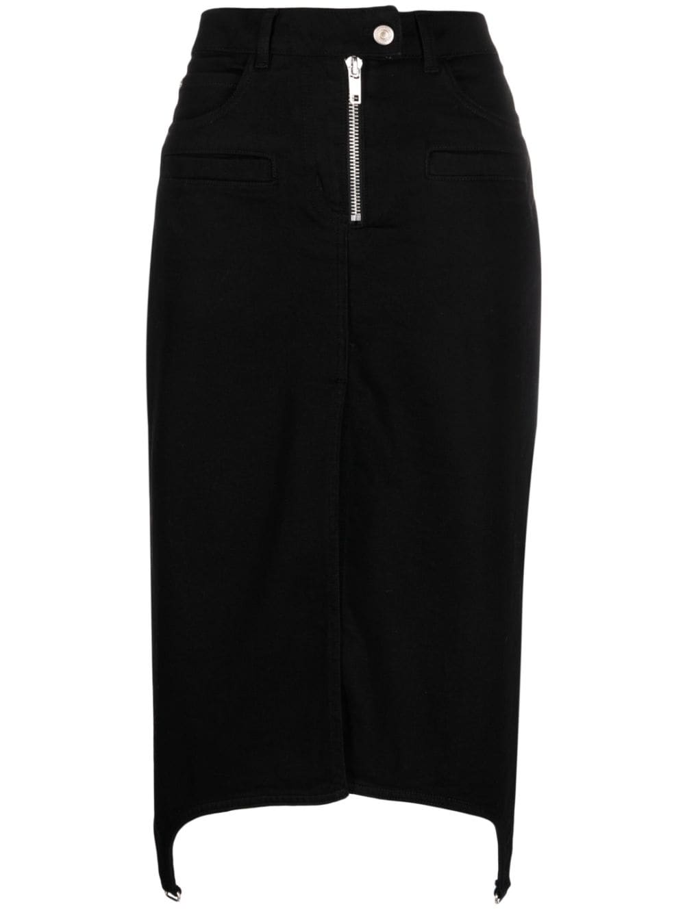 Courrèges asymmetric zipped denim skirt - Black von Courrèges