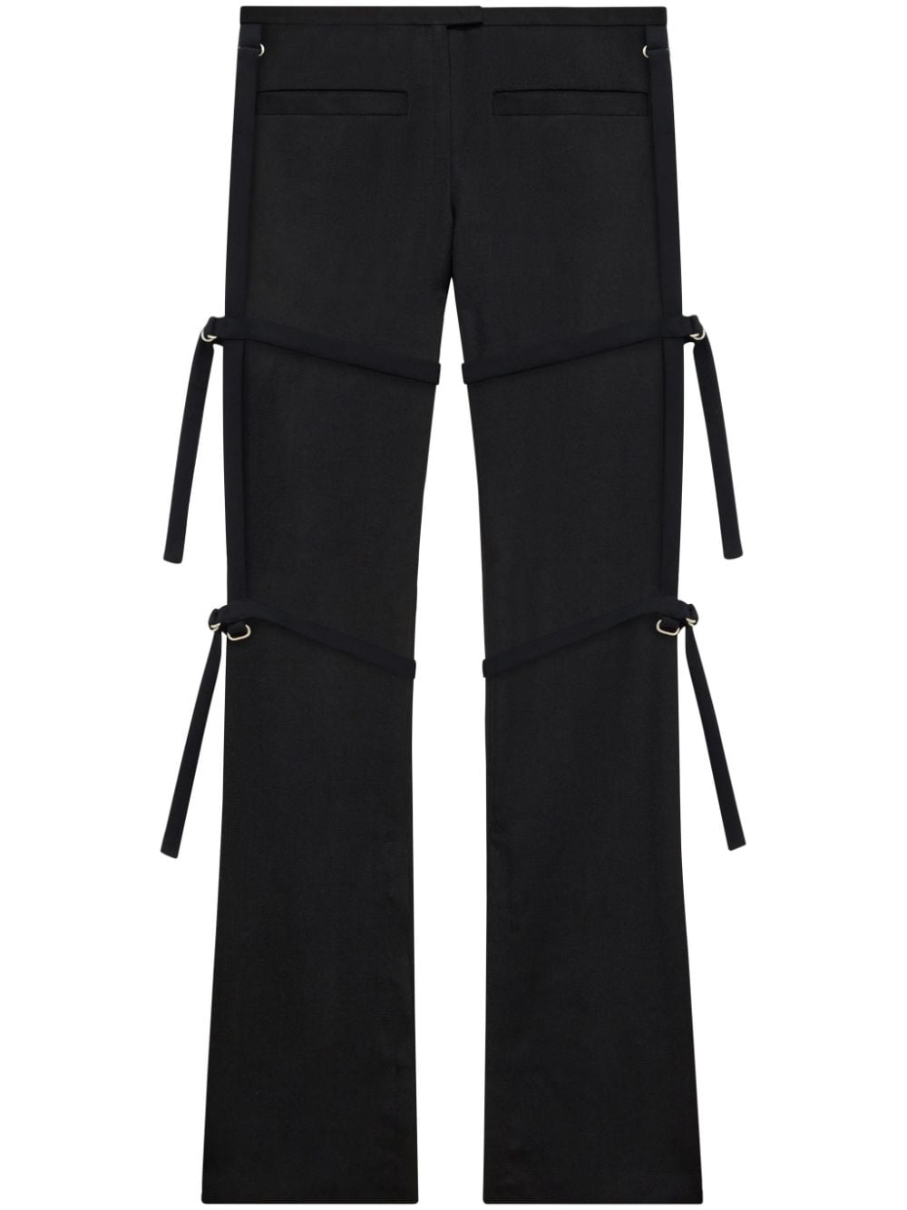 Courrèges buckle-detail long-length straight trousers - Black von Courrèges