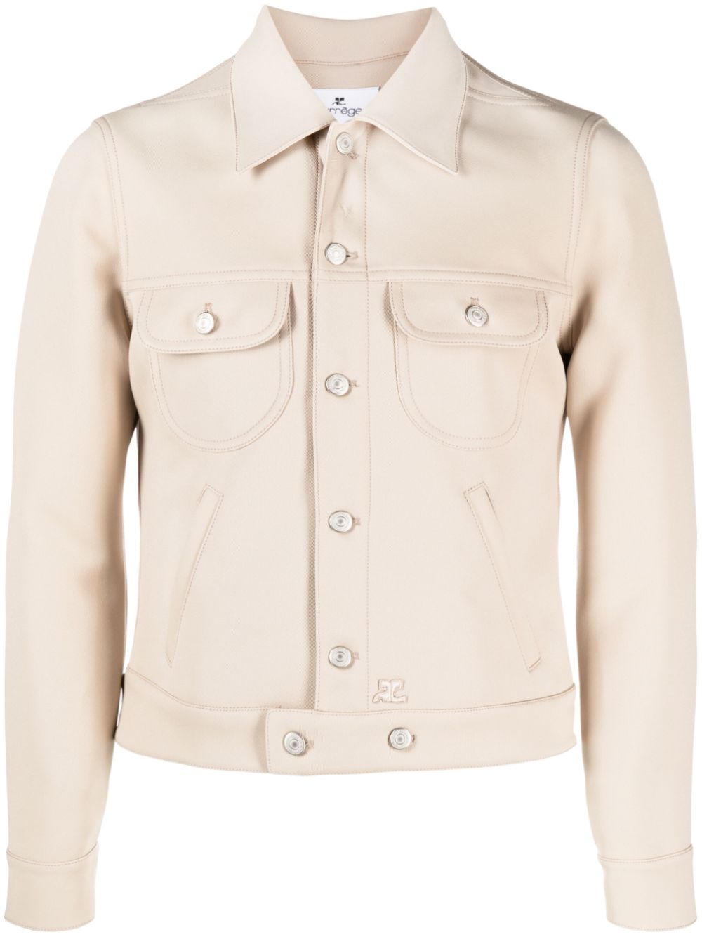 Courrèges button-up cotton shirt jacket - Brown von Courrèges
