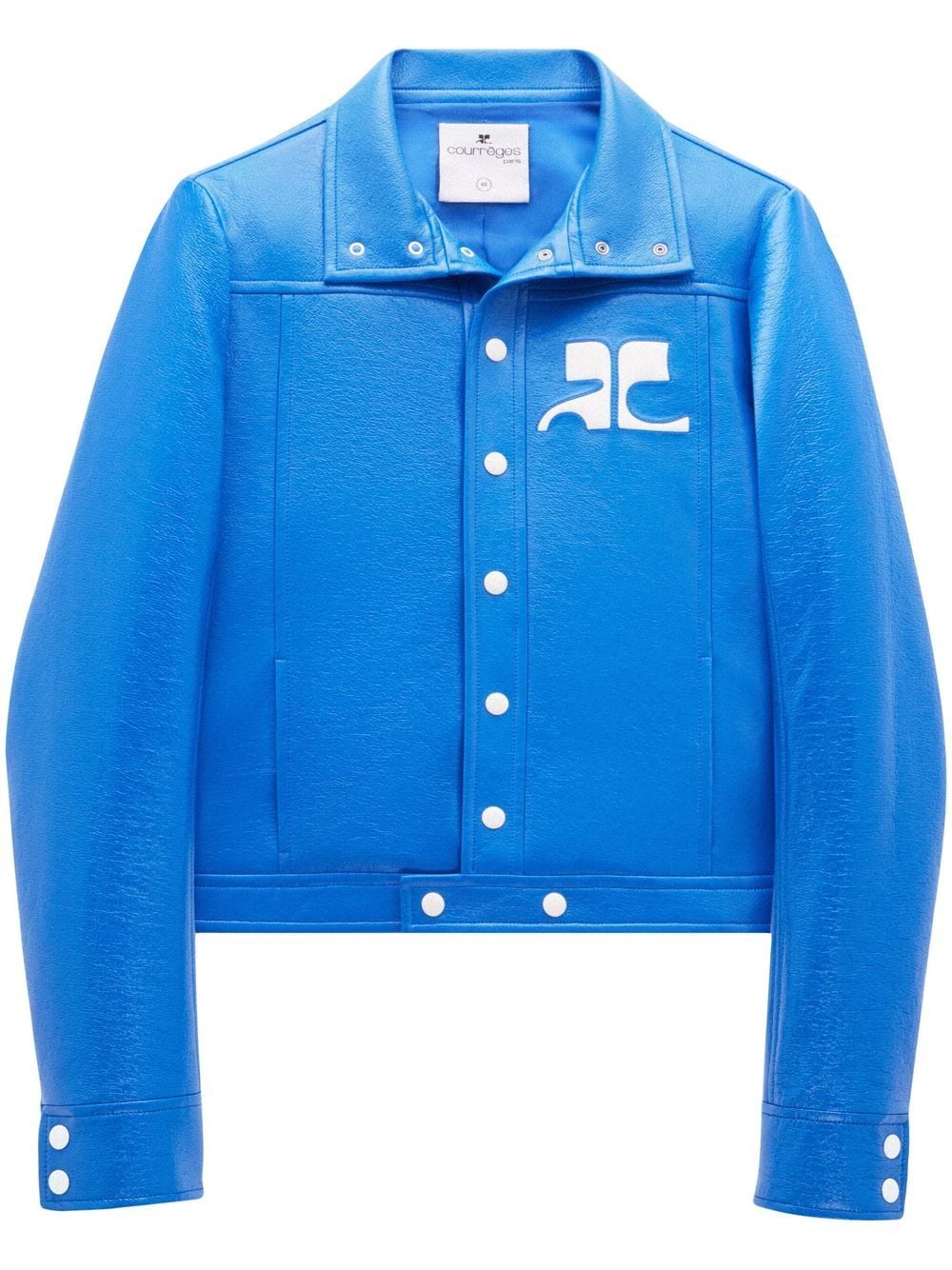 Courrèges chest logo-patch shirt jacket - Blue von Courrèges