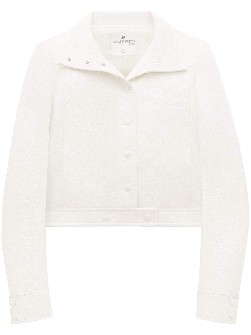 Courrèges chest logo-patch shirt jacket - White von Courrèges