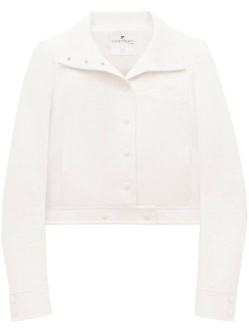 Courrèges chest logo-patch shirt jacket - White von Courrèges