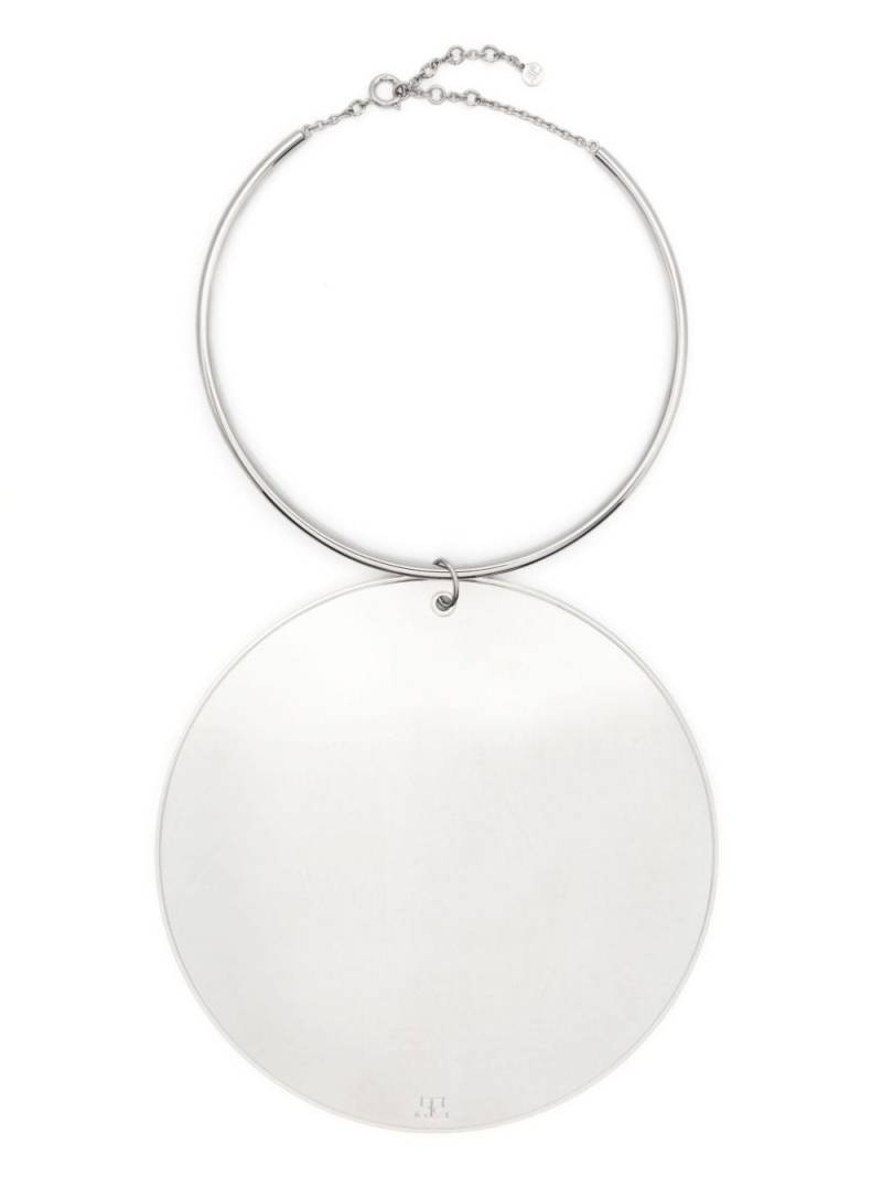 Courrèges circular-pendant tube necklace - Silver von Courrèges