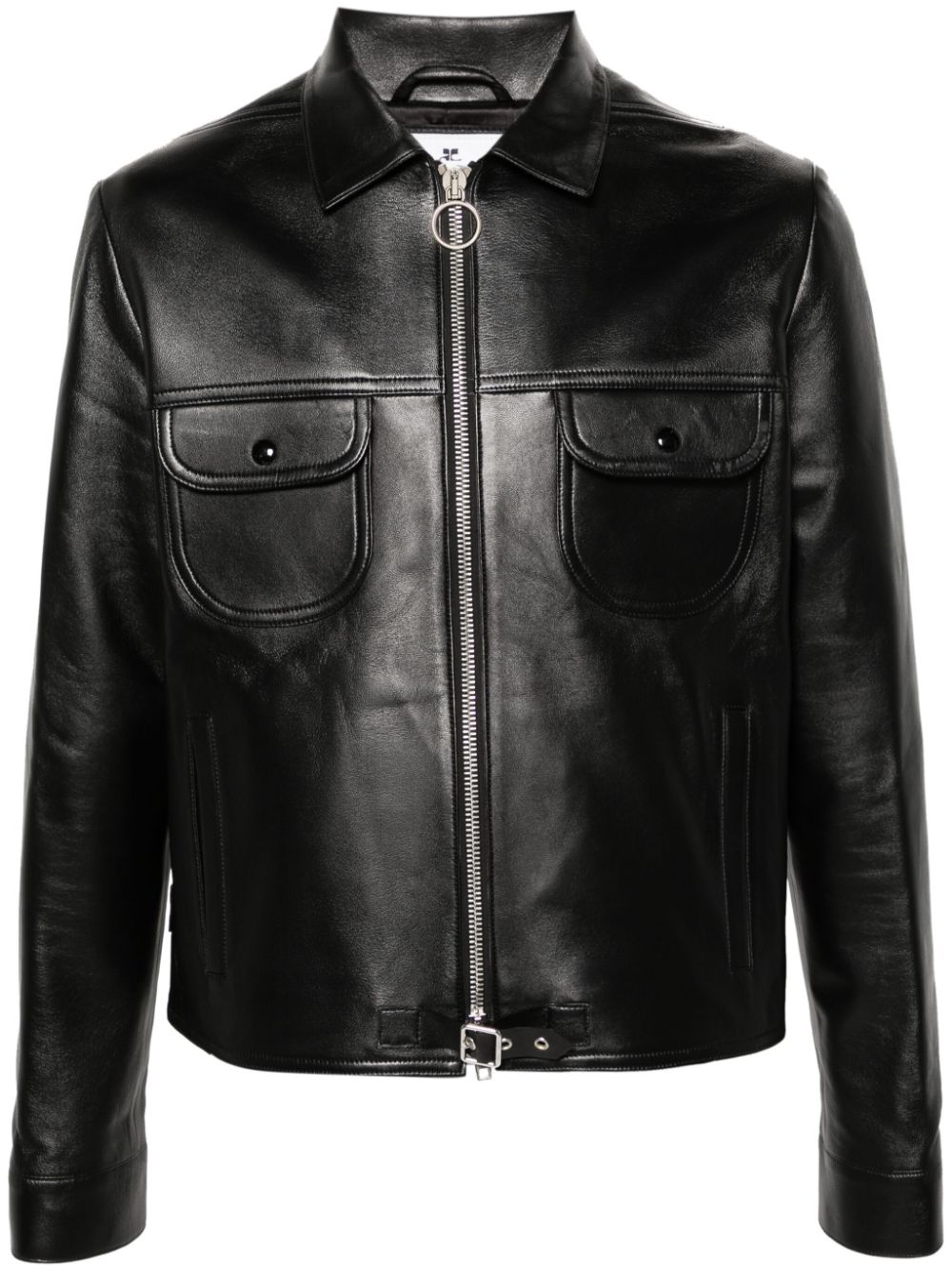 Courrèges leather trucker jacket - Black von Courrèges