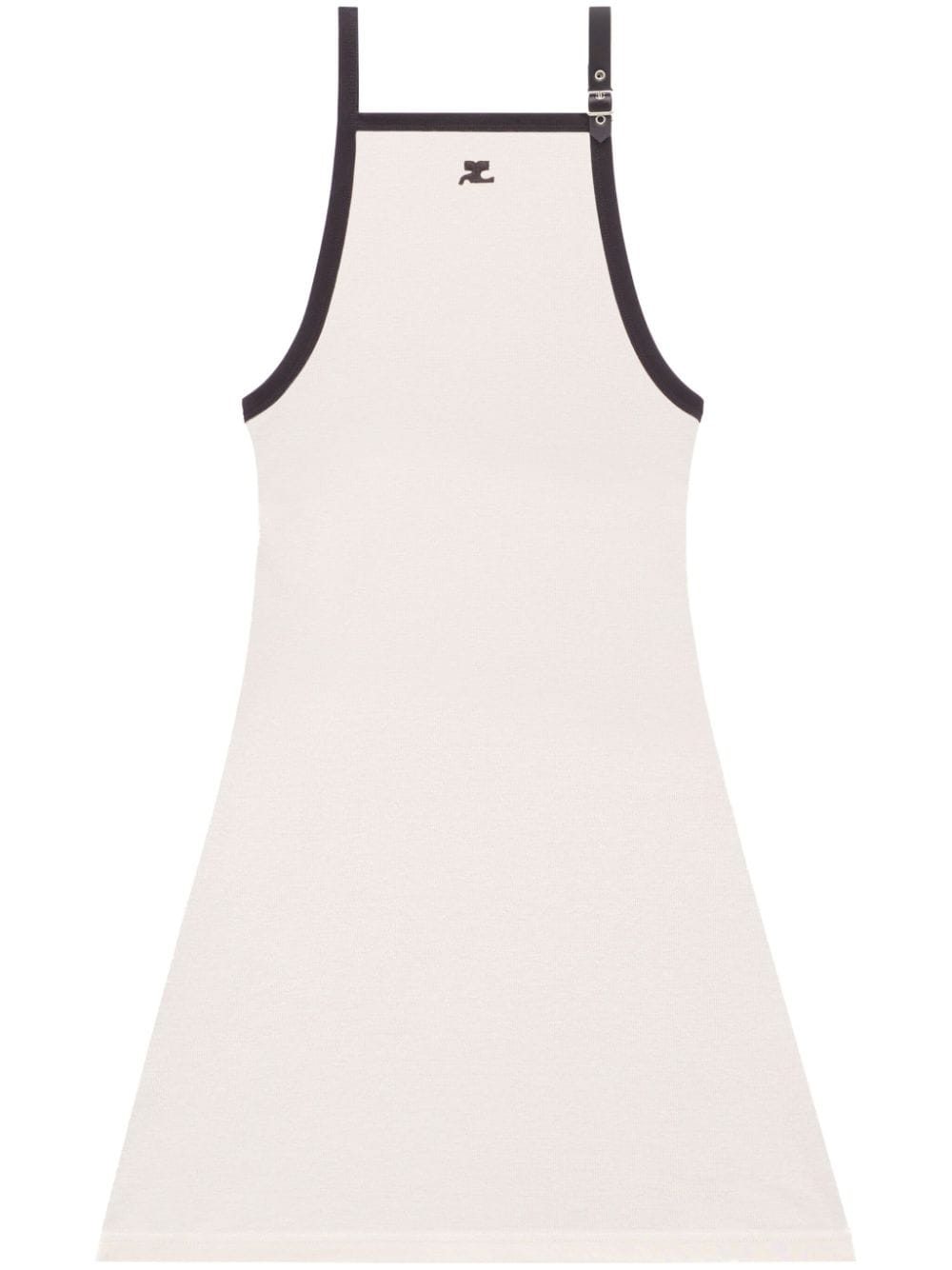 Courrèges contrast-trim cotton minidress - Grey von Courrèges