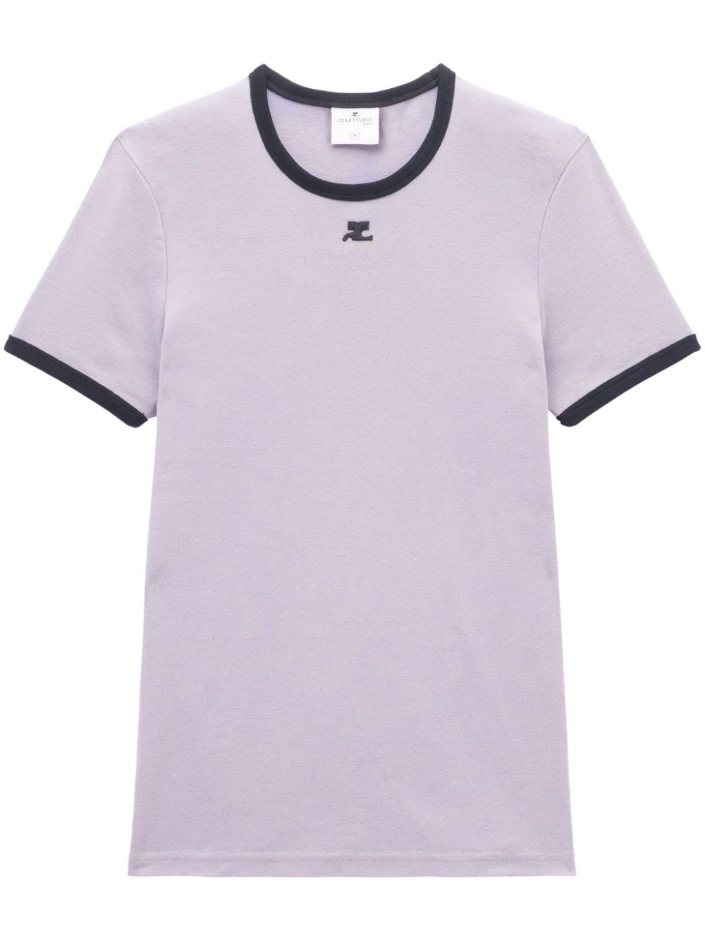 Courrèges contrasting-border T-shirt - Grey von Courrèges