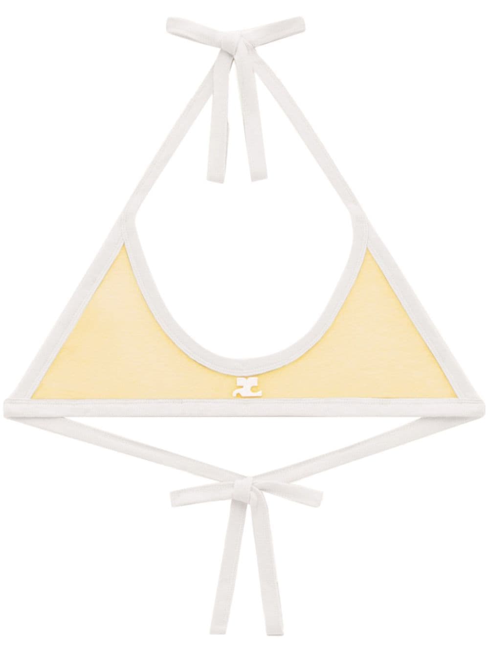 Courrèges contrasting-trim cotton bra top - Yellow von Courrèges