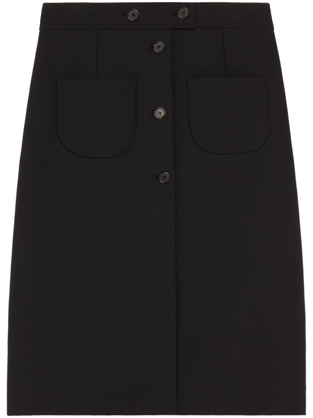 Courrèges crepe-textured A-line midi skirt - Black von Courrèges
