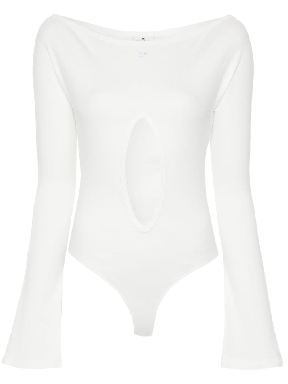 Courrèges cut-out cotton bodysuit - White von Courrèges