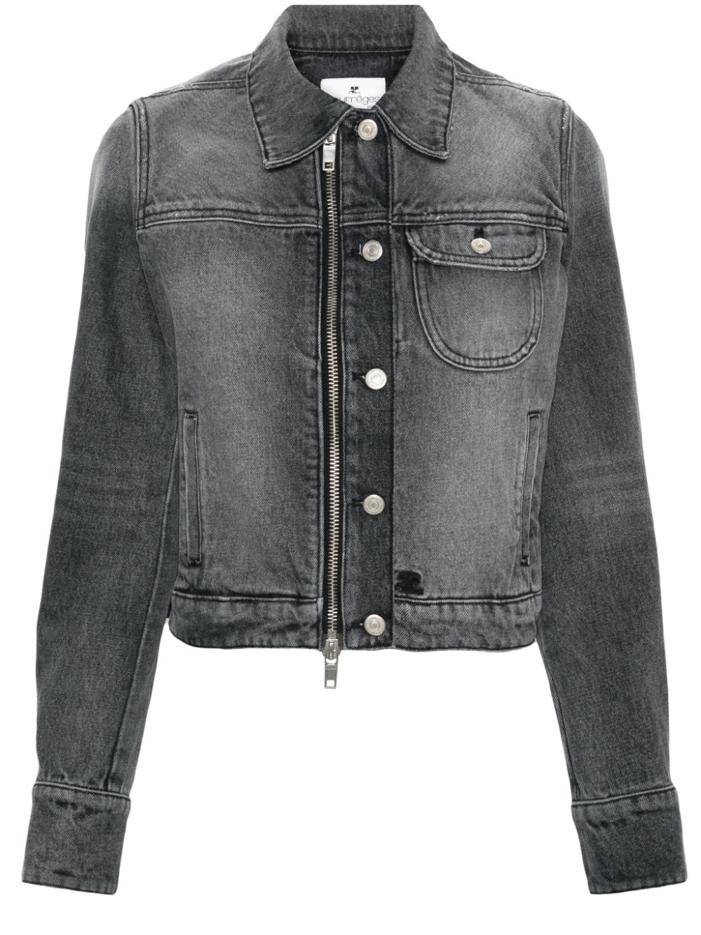 Courrèges double-fastening denim jacket - Grey von Courrèges