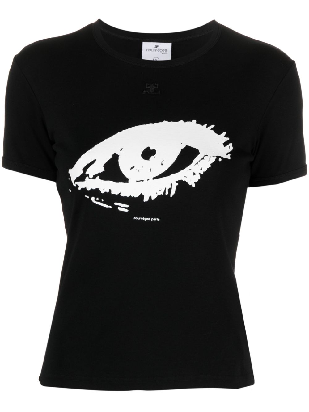 Courrèges graphic print cotton T-shirt - Black von Courrèges