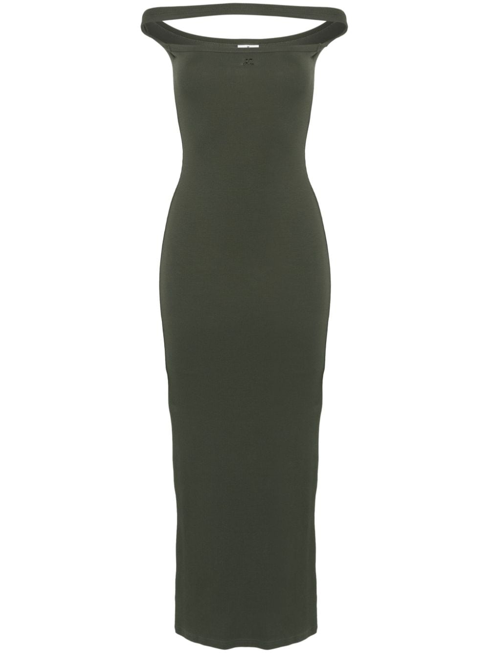 Courrèges halterneck ribbed maxi dress - Green von Courrèges