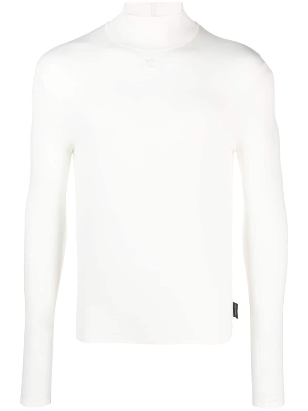 Courrèges high-neck long-sleeved T-shirt - White von Courrèges