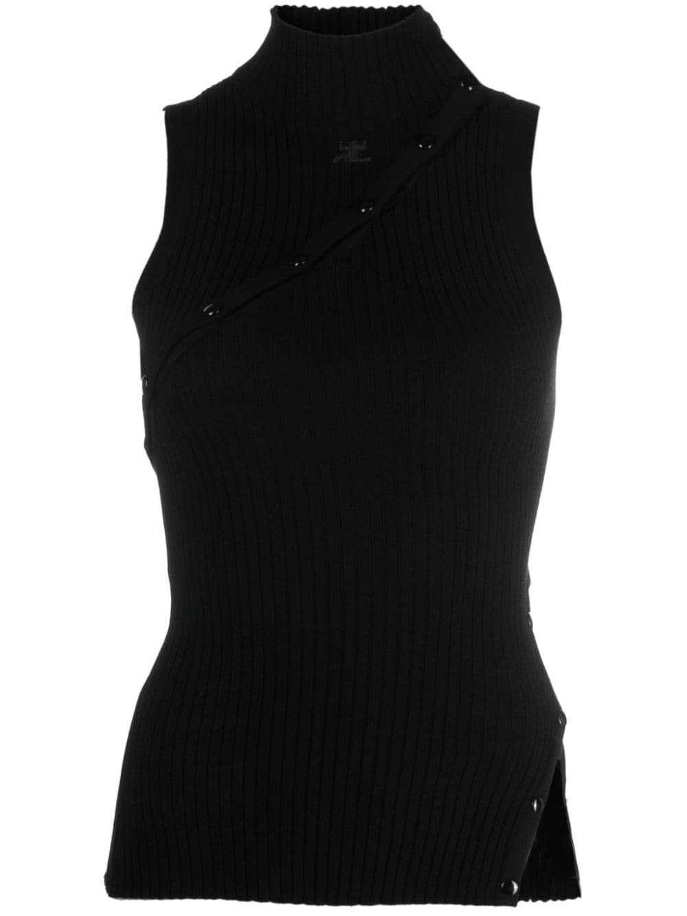 Courrèges high-neck sleeveless jumper - Black von Courrèges