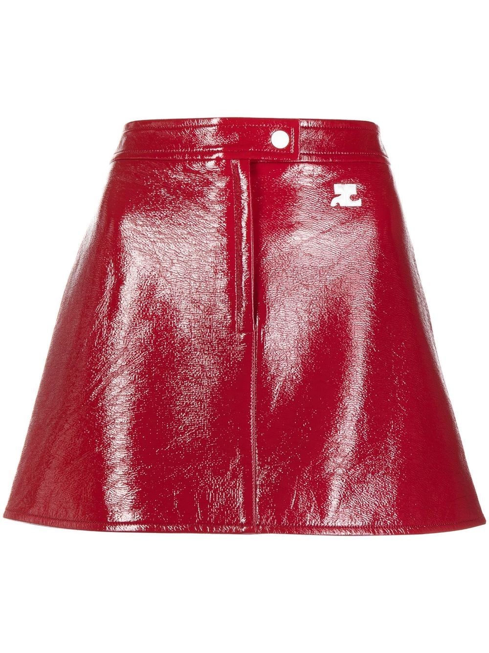 Courrèges high-shine finish mini skirt - Red von Courrèges