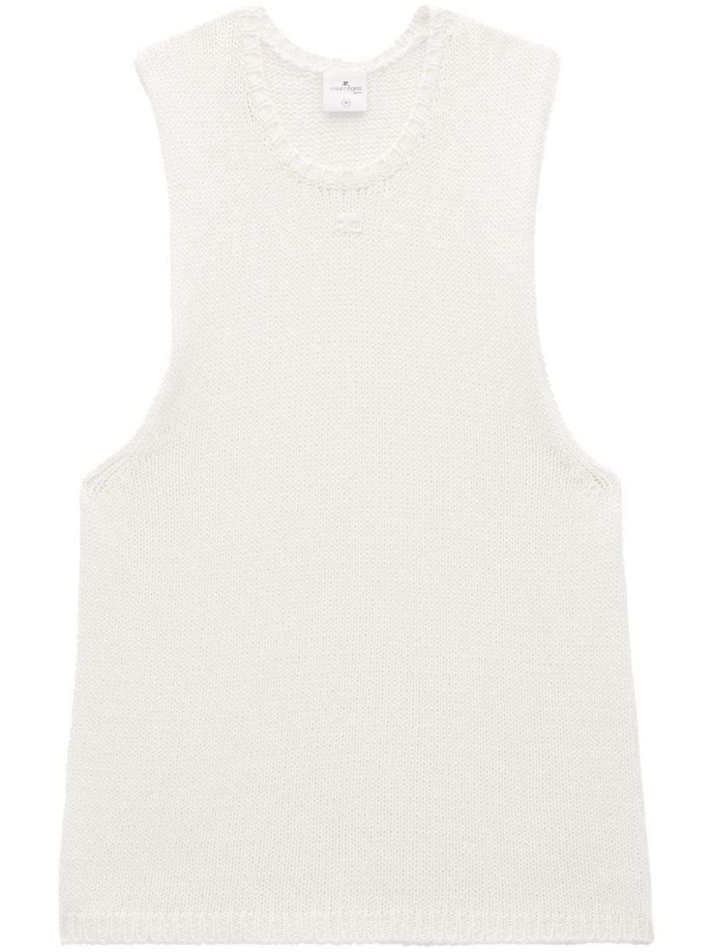 Courrèges knitted tank top - White von Courrèges