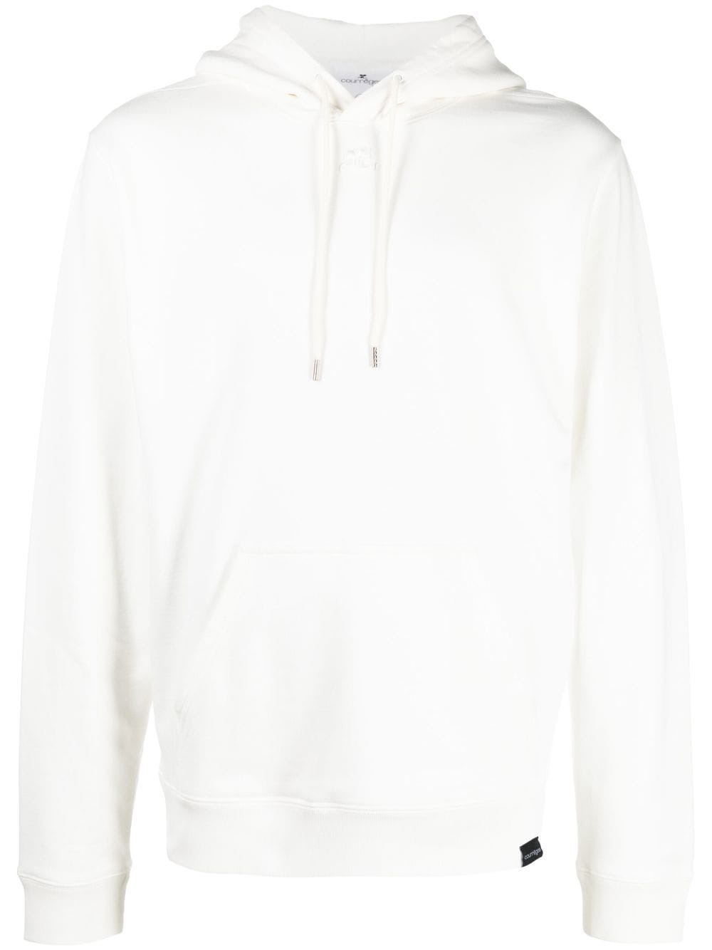 Courrèges logo drawstring hoodie - White von Courrèges
