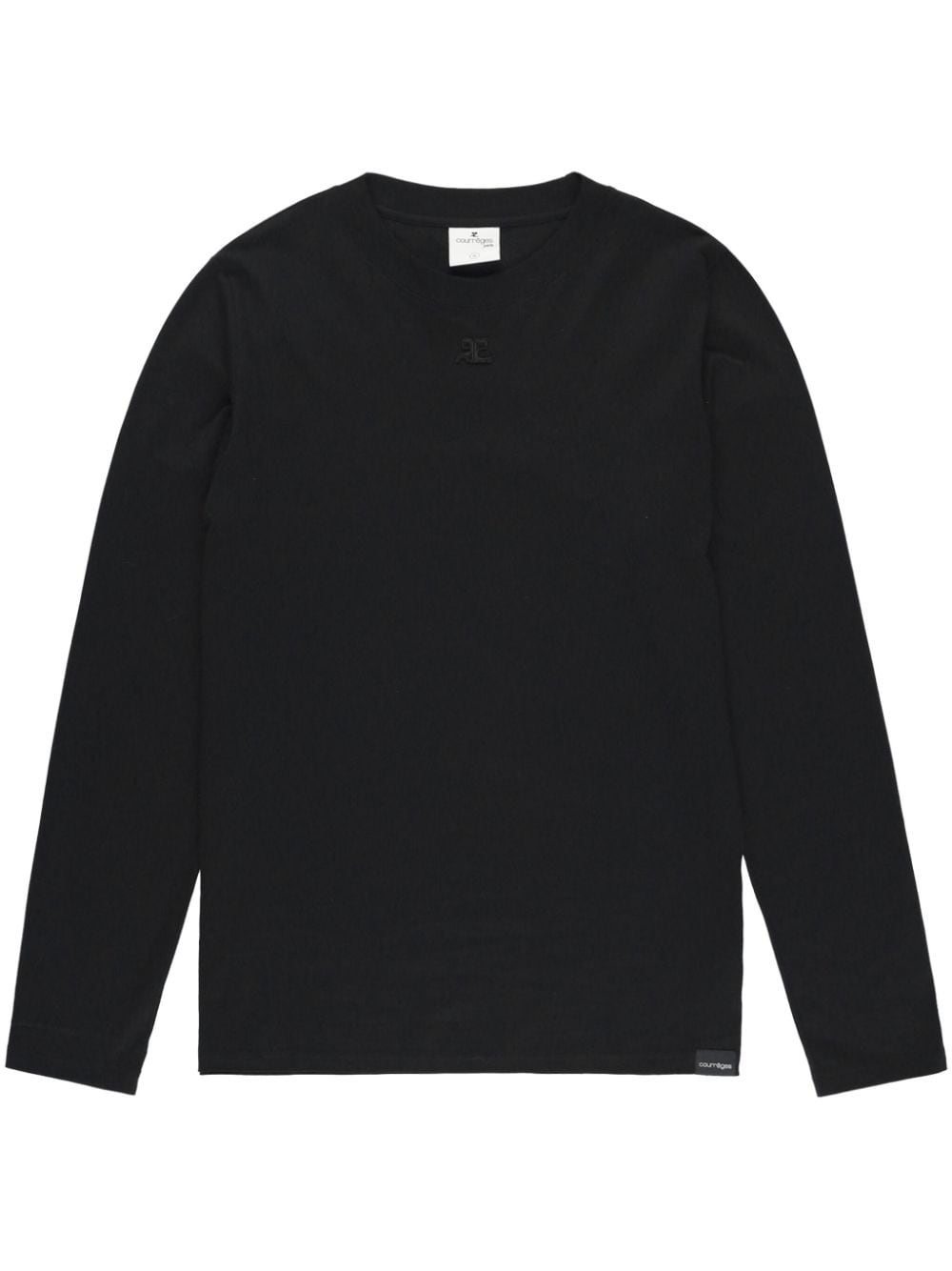 Courrèges logo-embroidered cotton T-shirt - Black von Courrèges