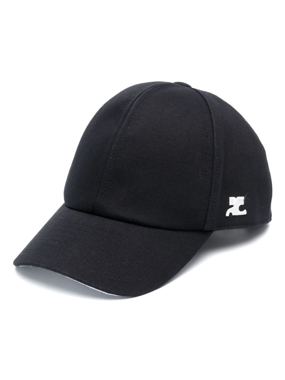 Courrèges logo-embroidered cotton cap - Black von Courrèges