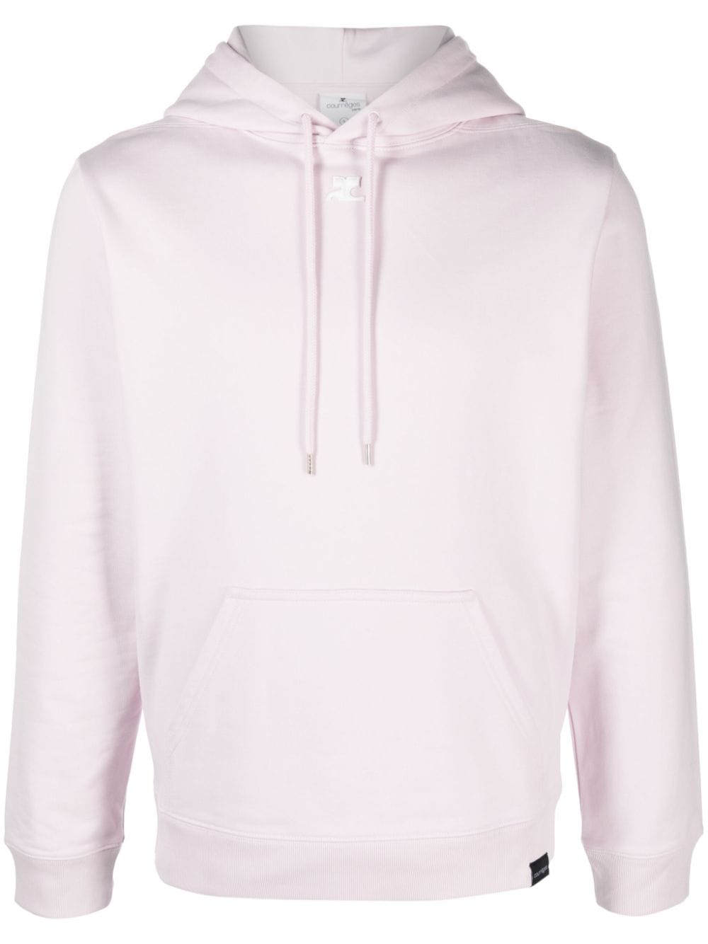 Courrèges logo-embroidered cotton hoodie - Pink von Courrèges