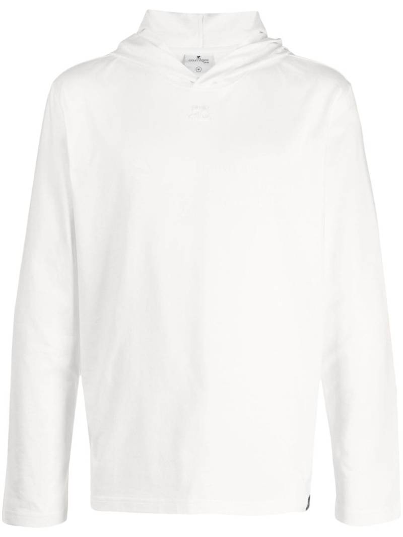 Courrèges logo-embroidered cotton hoodie - White von Courrèges