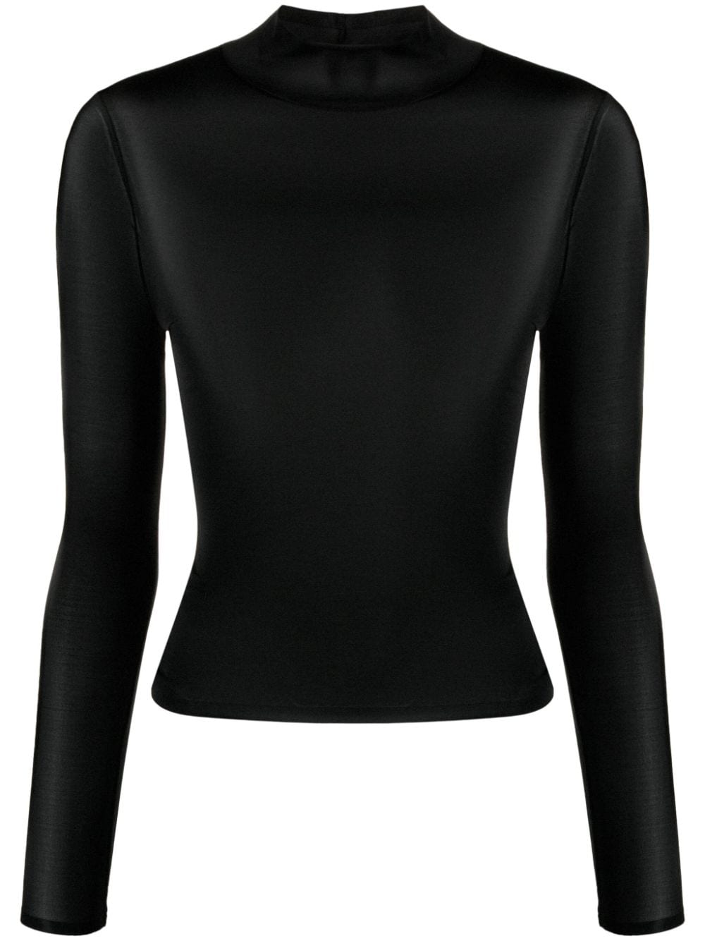 Courrèges logo-embroidered semi-sheer top - Black von Courrèges