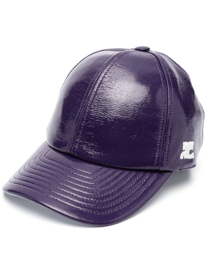 Courrèges logo-patch baseball cap - Purple von Courrèges
