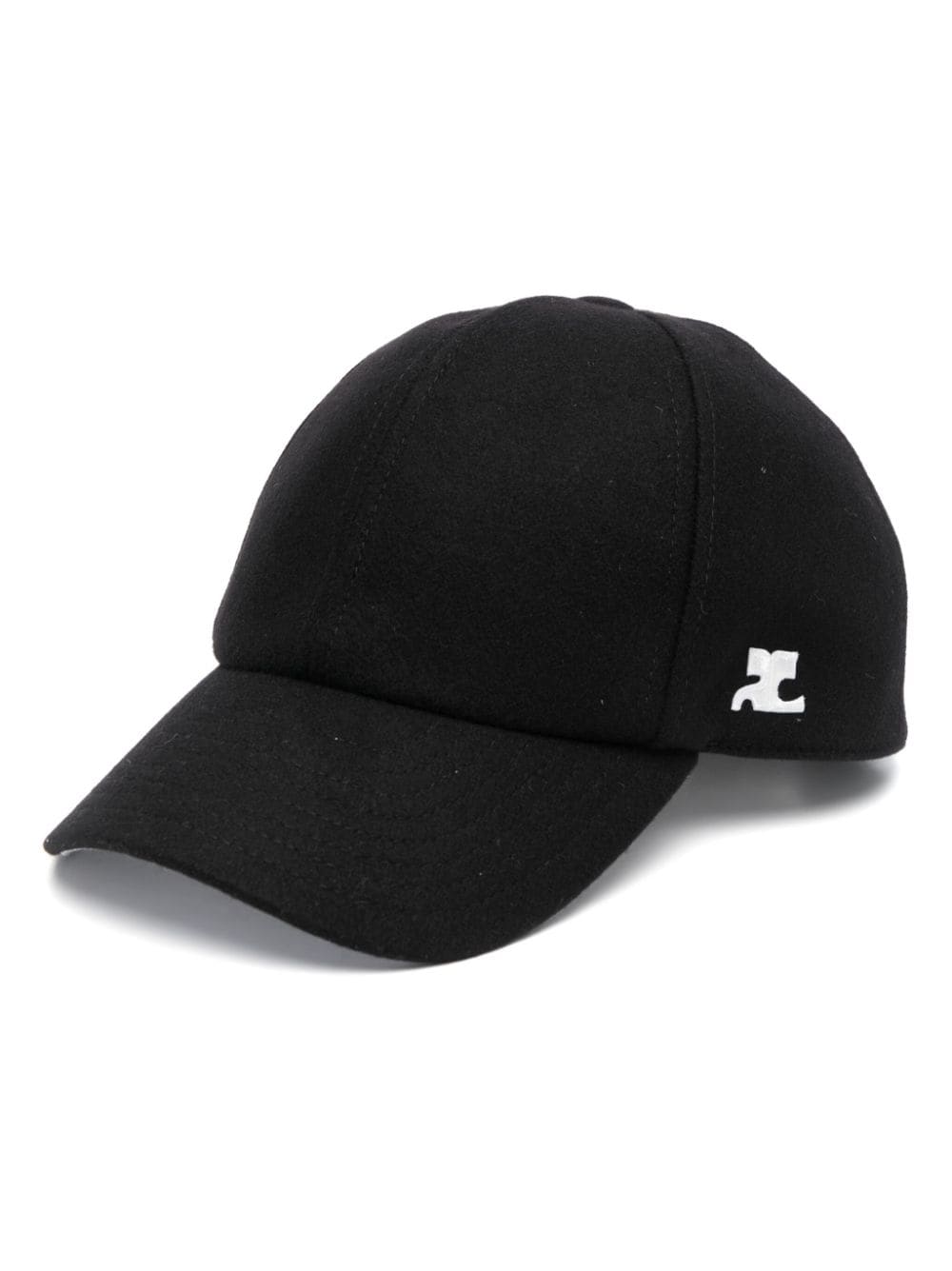 Courrèges logo-patch baseball cap - Black von Courrèges