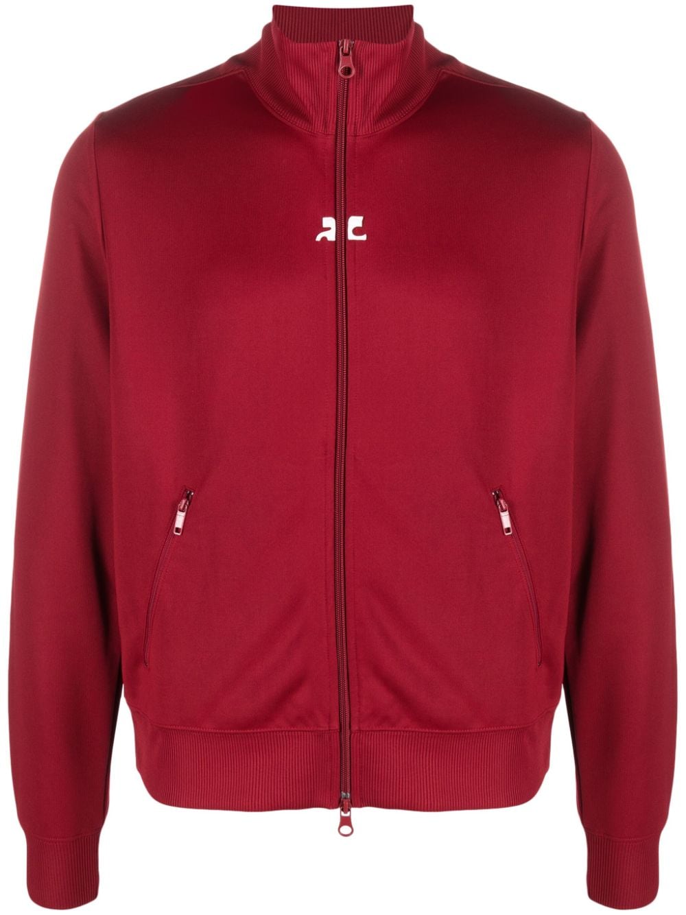 Courrèges logo-patch bomber jacket - Red von Courrèges