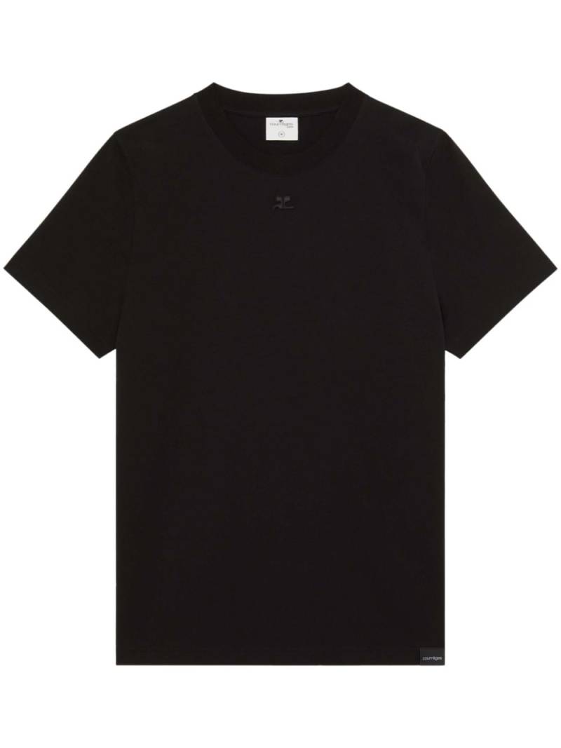 Courrèges logo-patch cotton T-shirt - Black von Courrèges