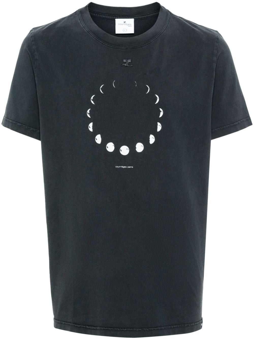 Courrèges logo-patch cotton T-shirt - Grey von Courrèges