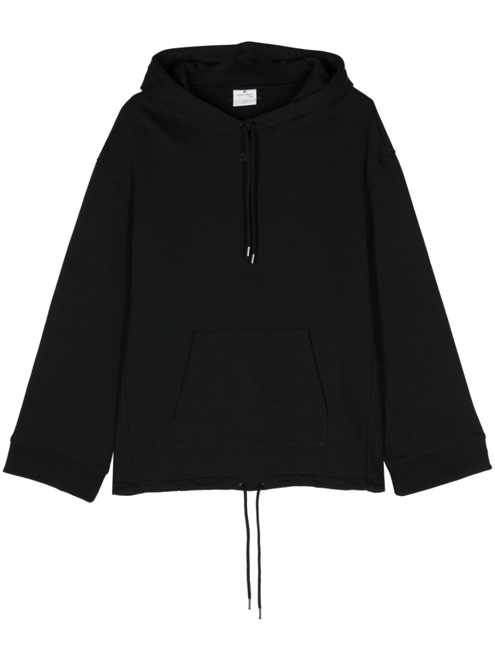 Courrèges logo-patch cotton hoodie - Black von Courrèges