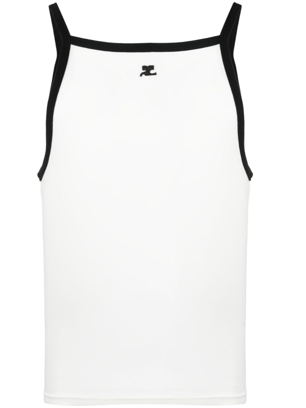 Courrèges logo-patch cotton tank top - White von Courrèges