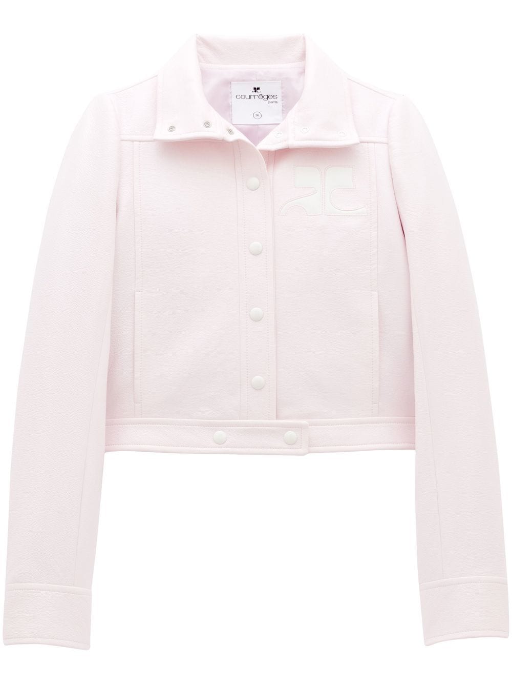 Courrèges logo-patch cropped jacket - Pink von Courrèges