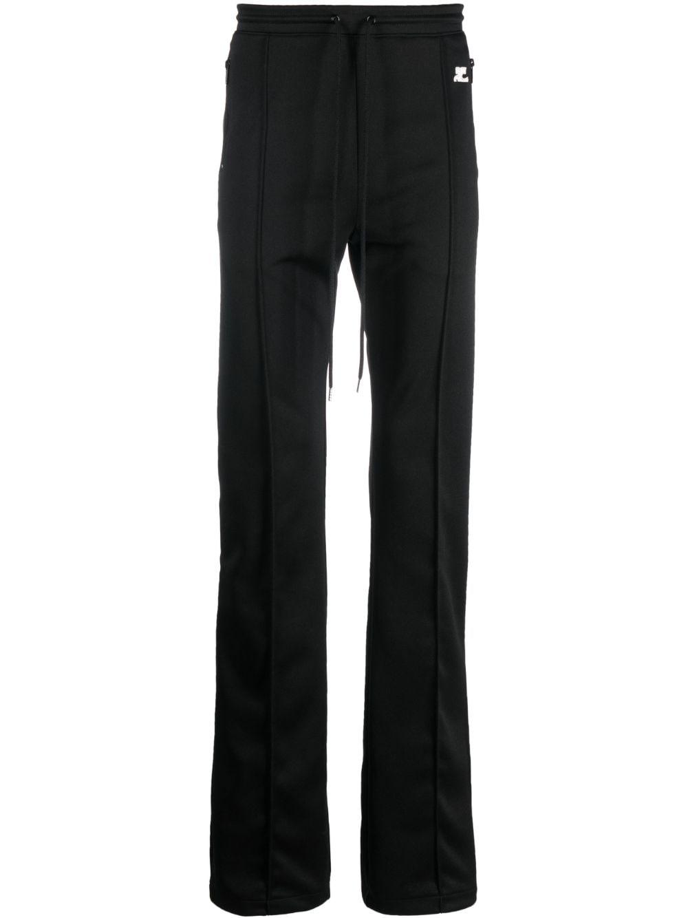 Courrèges logo-patch drawstring trousers - Black von Courrèges