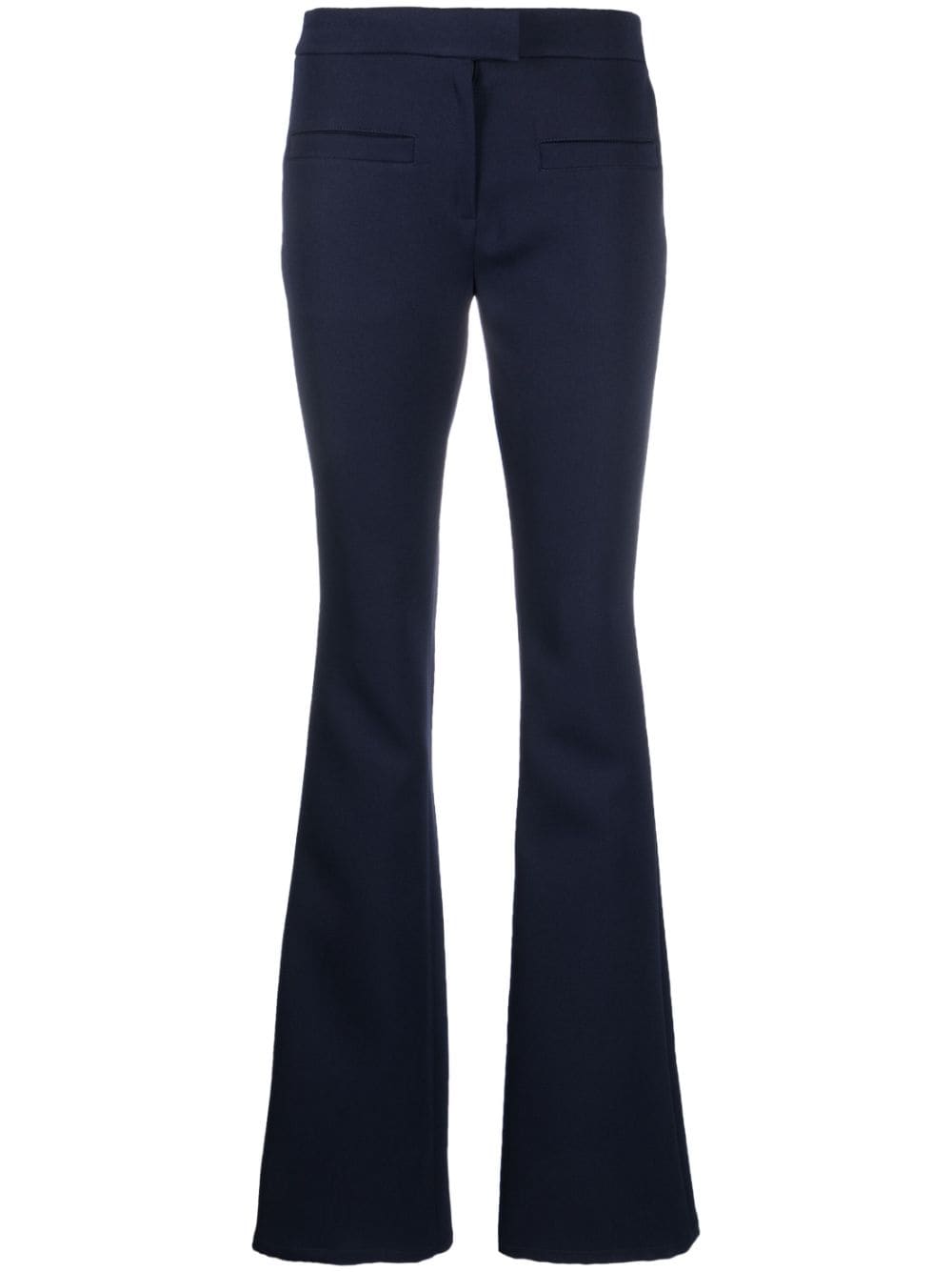 Courrèges logo-patch flared trousers - Blue von Courrèges