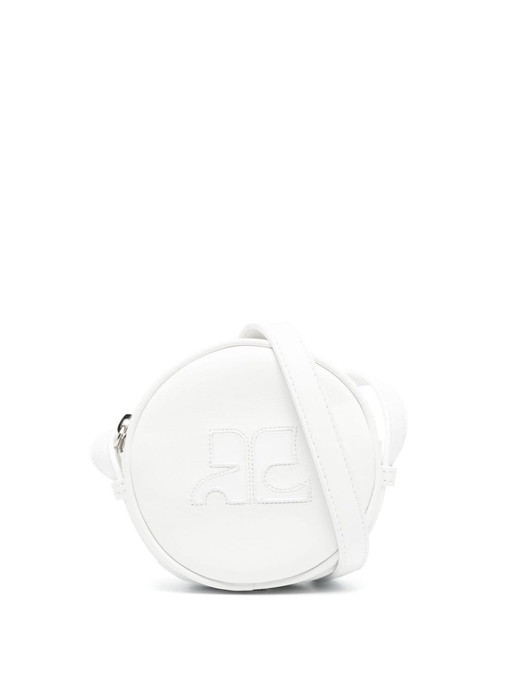 Courrèges logo-patch leather mini bag - White von Courrèges