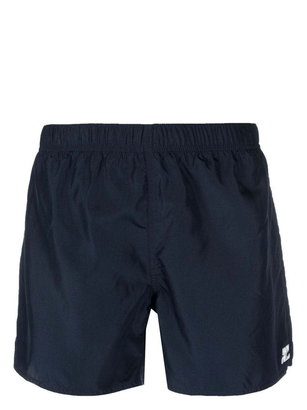 Courrèges logo-patch plain swim shorts - Blue von Courrèges