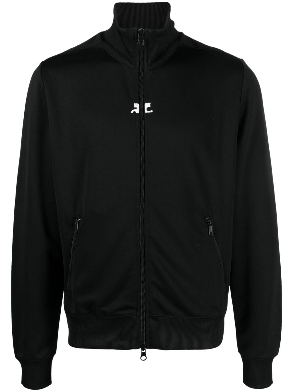 Courrèges logo-patches zip-up sweatshirt - Black von Courrèges