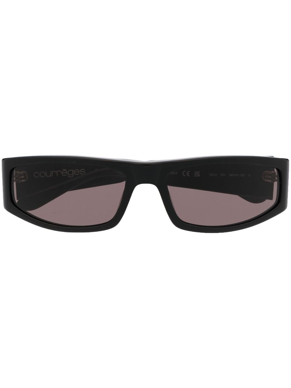 Courrèges logo-print arm sunglasses - Black von Courrèges