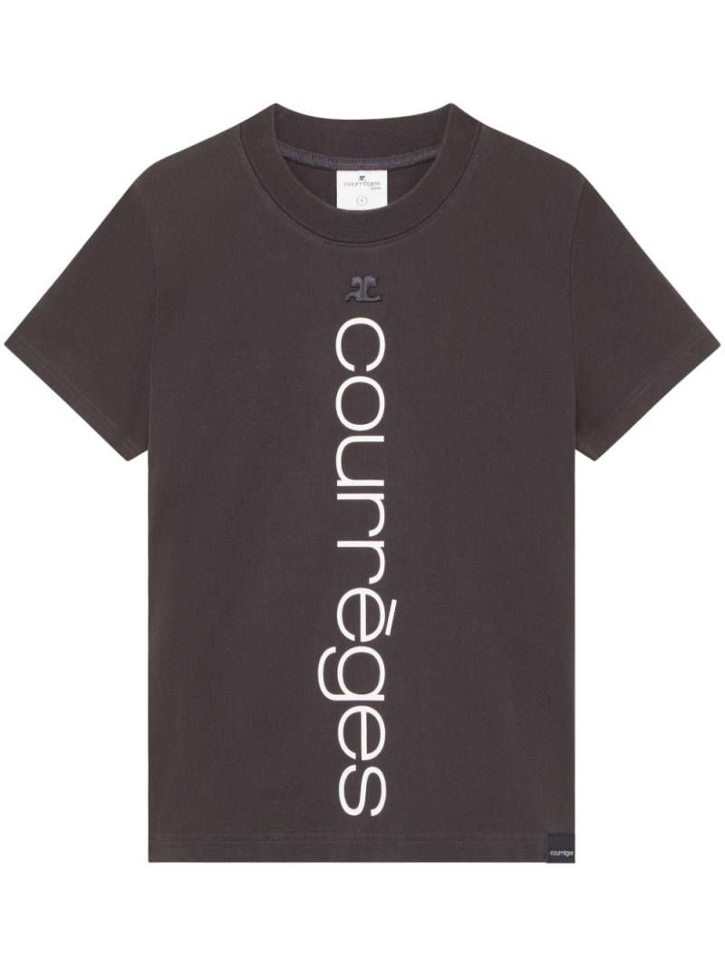 Courrèges logo-print organic-cotton T-shirt - Grey von Courrèges