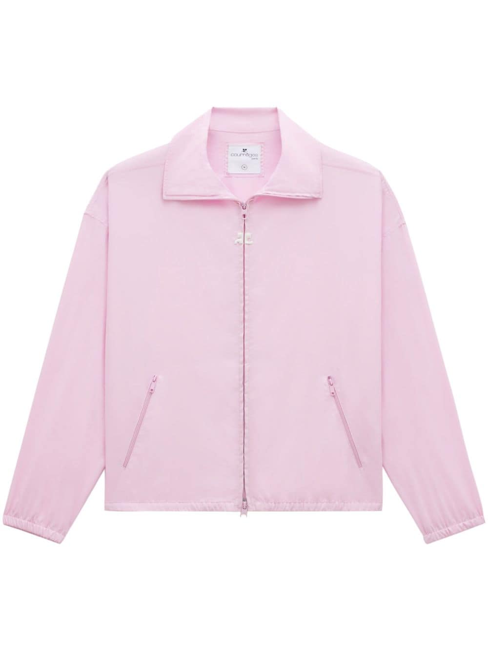 Courrèges logo-print zipped lightweight jacket - Pink von Courrèges